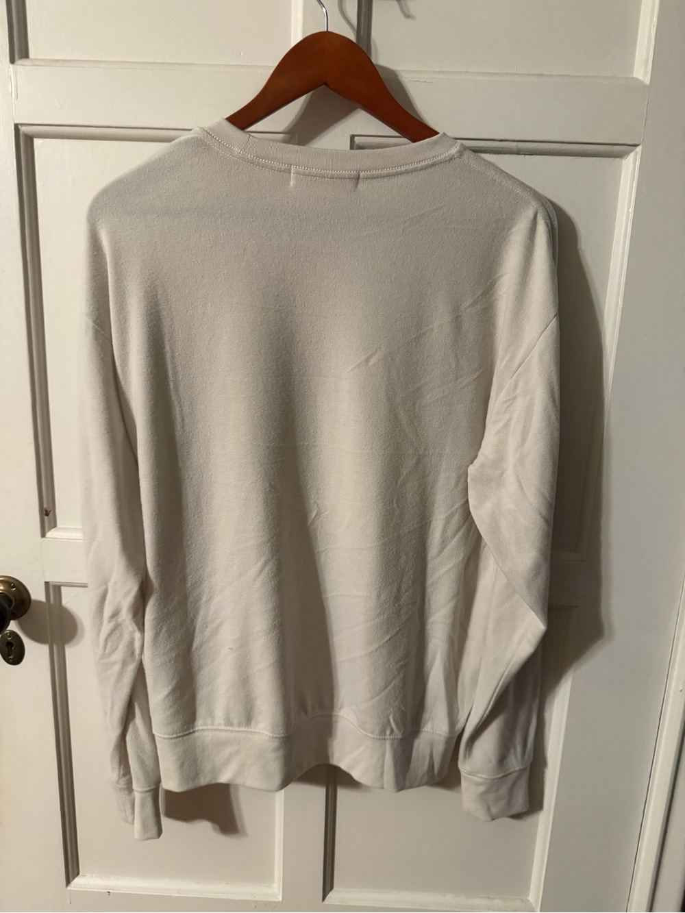 Spiritual Gangster Cream Crewneck Sweatshirt with Navy Graphic - Picture 2 of 2